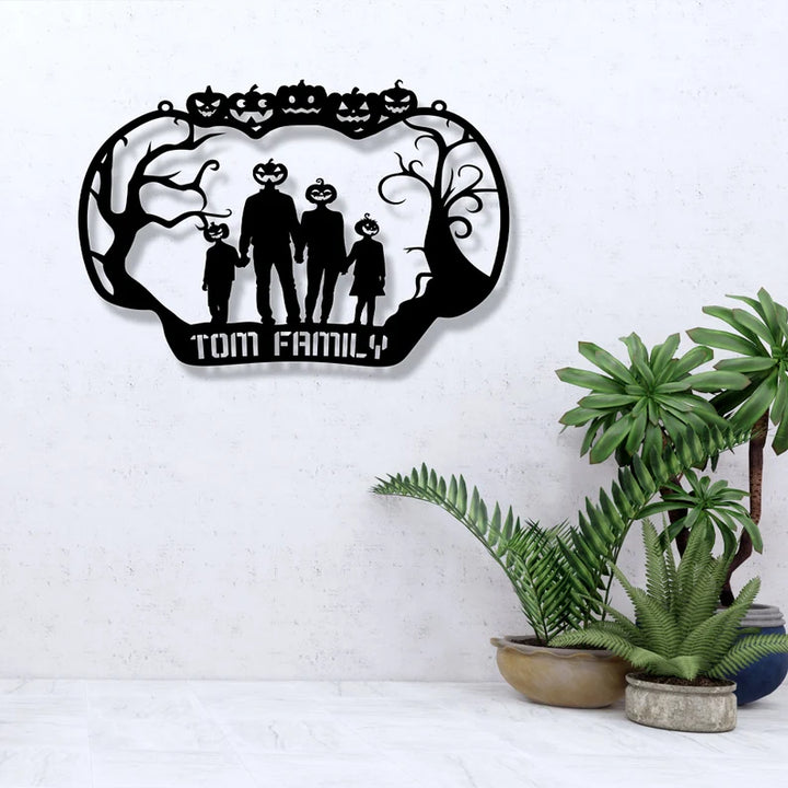 Personalized Halloween Metal Entrance Metal Wall Art by MetalPlex