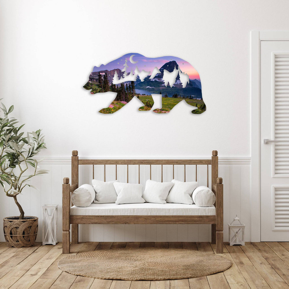 Limited Edition Glacier National Park Bear - Metal Wall Art - MetalPlex