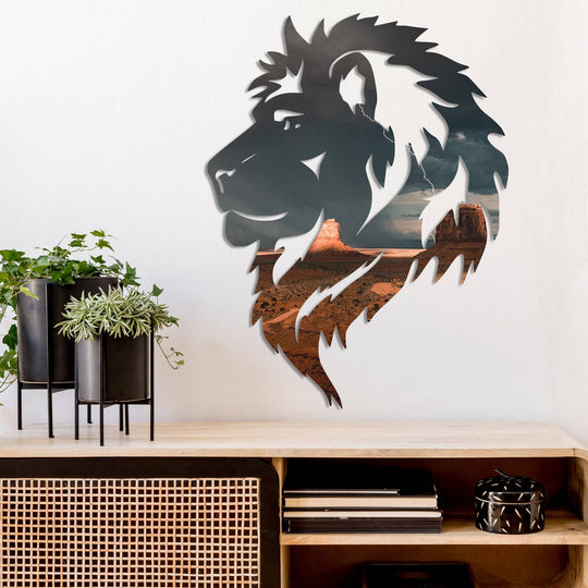 Desert Lion - Metal Wall Art