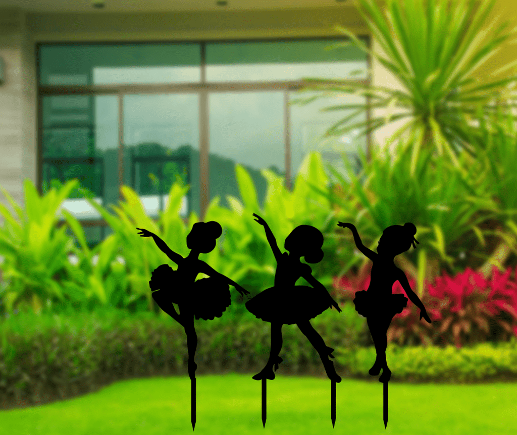 Dancing Girls Garden Stakes Metal Art Metalplex