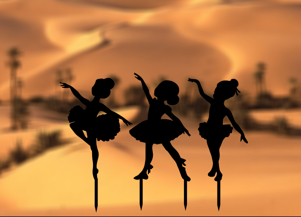Dancing Girls Garden Stakes Metal Art Metalplex