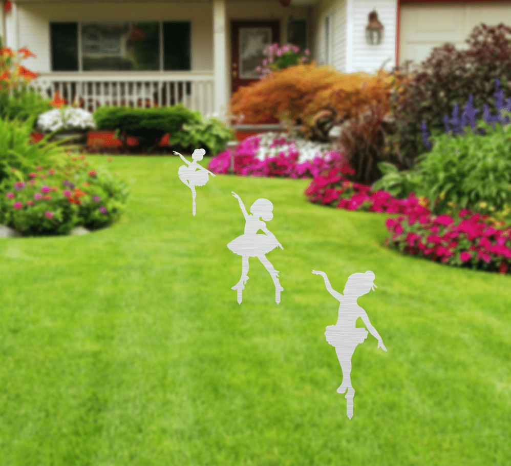 Dancing Girls Garden Stakes Metal Art Metalplex