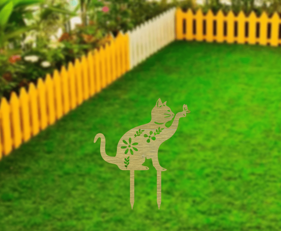 Cat Garden Stake - Metal Art - MetalPlex