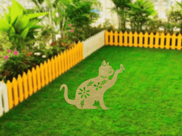 Cat Garden Stake - Metal Art - MetalPlex