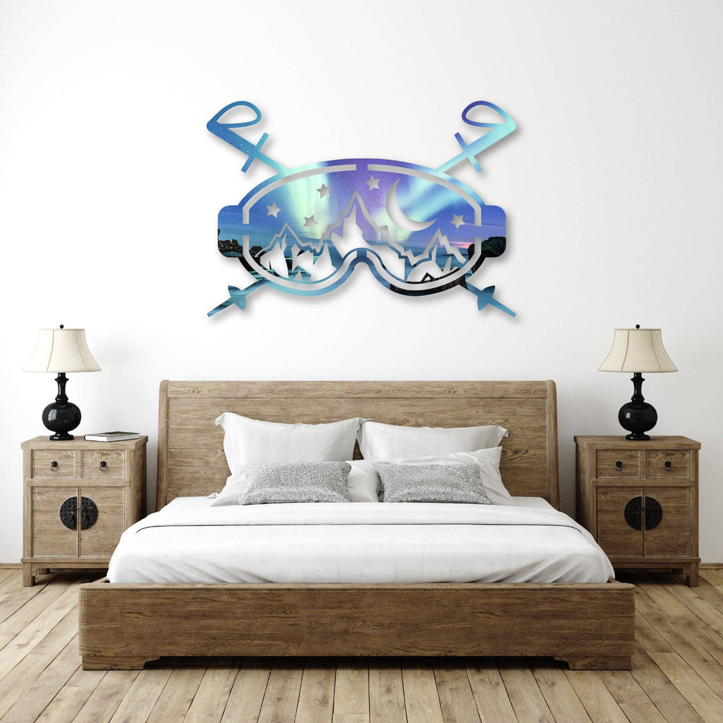 Northern Lights Ski Goggles - Metal Wall Art - MetalPlex
