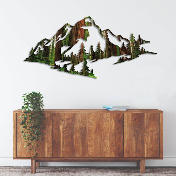 Redwood Mountain Range View Metal Wall Art