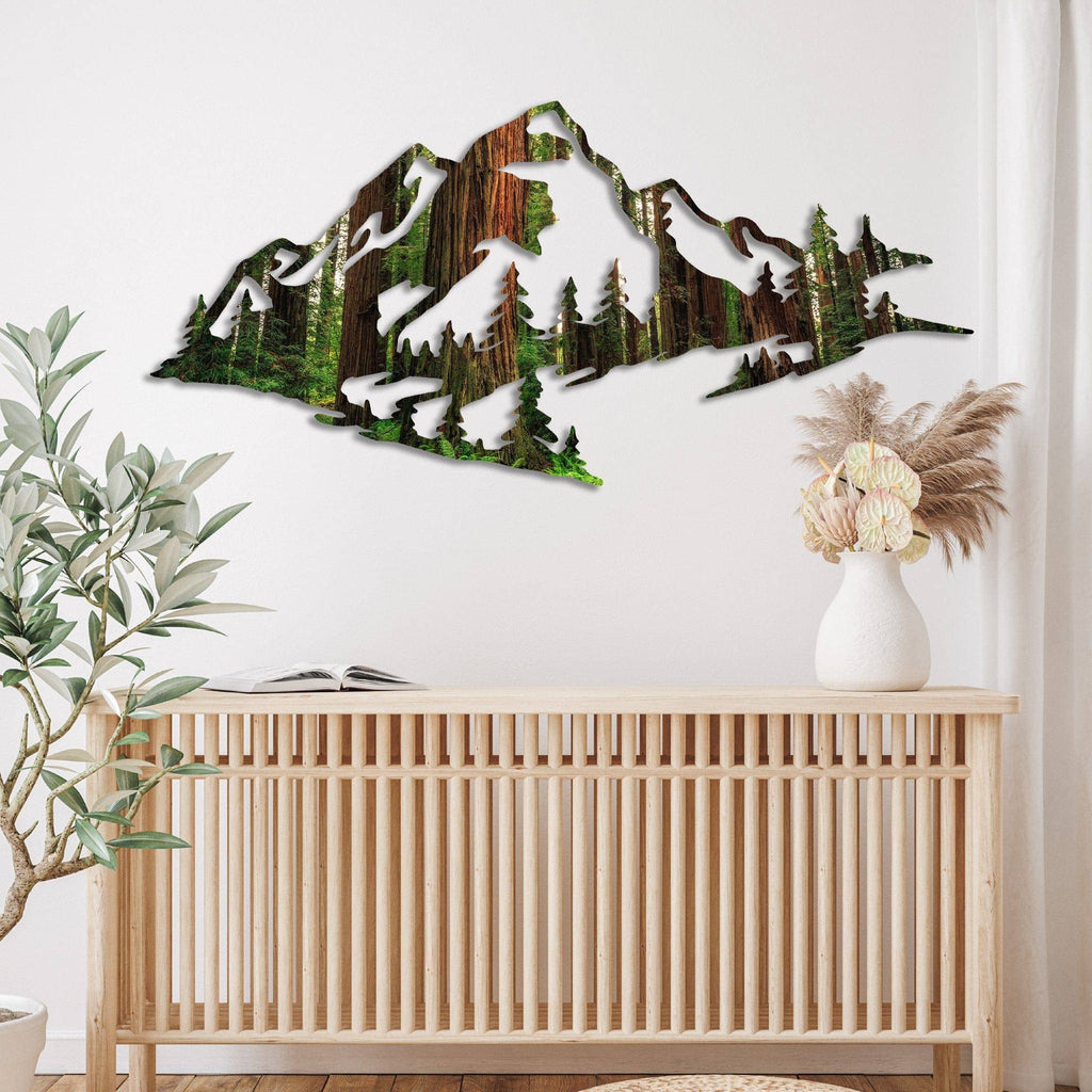 Redwood Mountain Range View - Metal Wall Art - MetalPlex