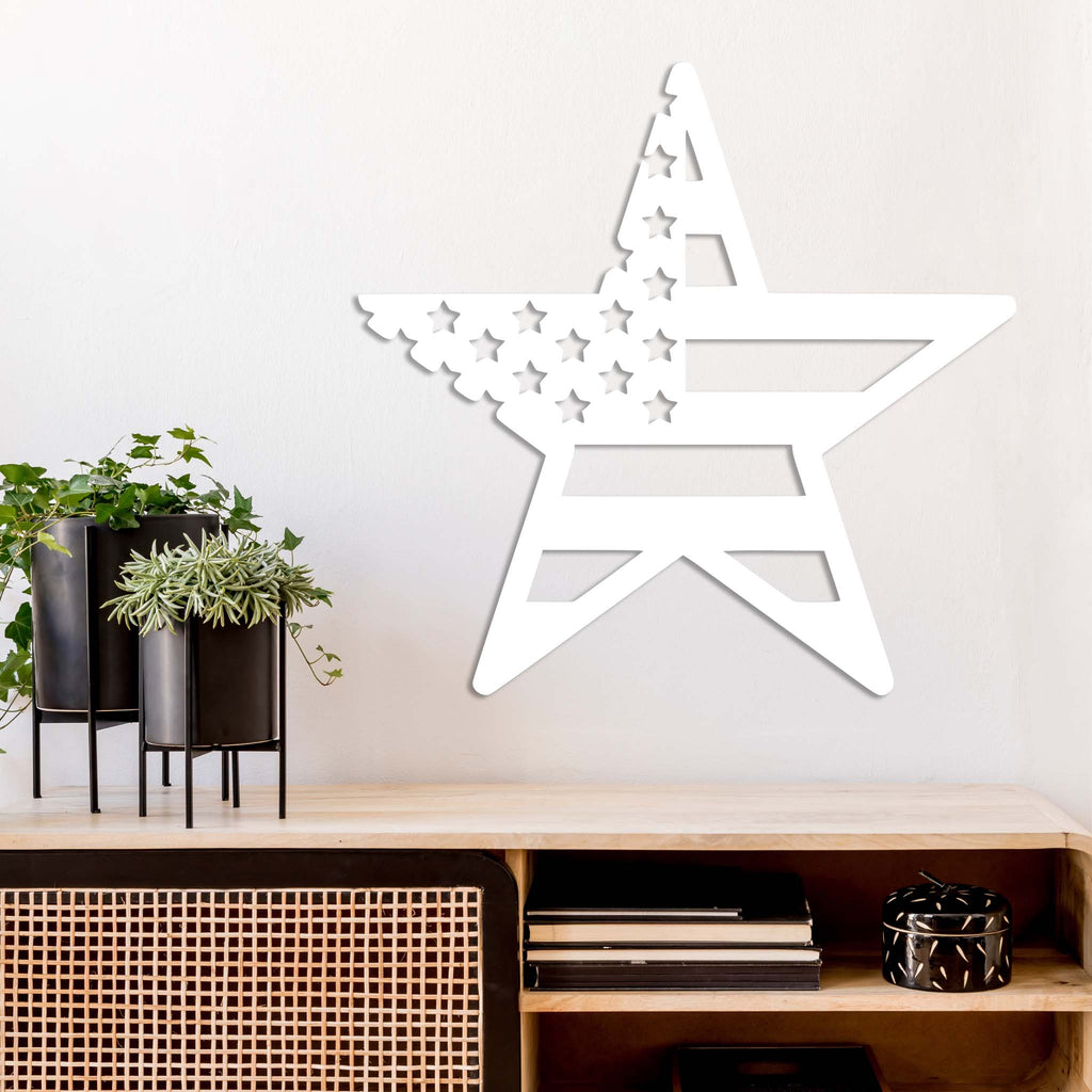American Flag Star - Metal Wall Art - MetalPlex