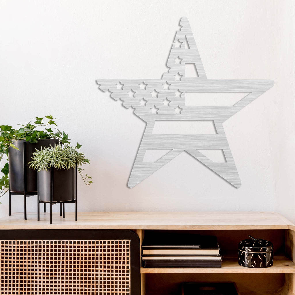American Flag Star - Metal Wall Art - MetalPlex