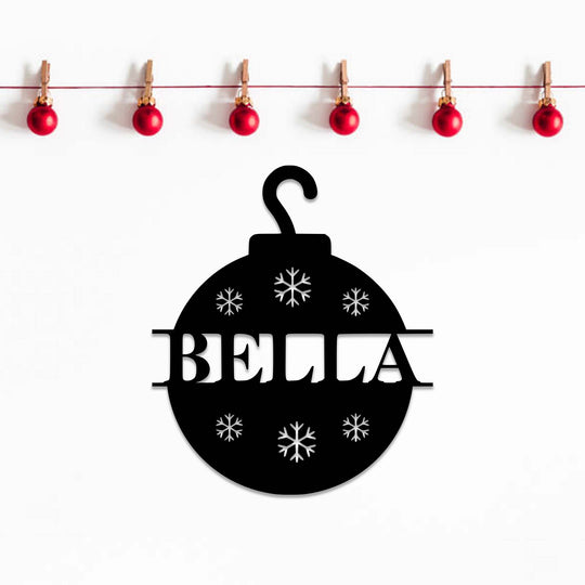 Christmas Ornament Monogram - Metal Wall Art