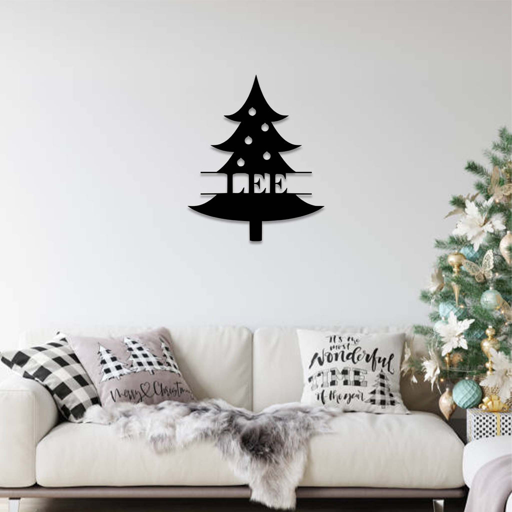 Christmas Tree Monogram - Metal Wall Art - MetalPlex