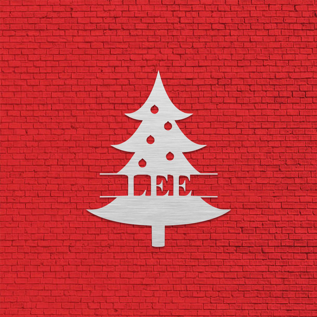 Christmas Tree Monogram - Metal Wall Art - MetalPlex