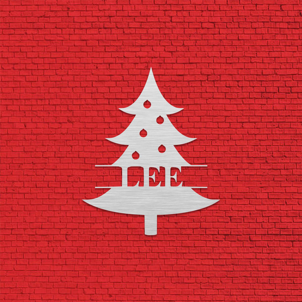 Christmas Tree Monogram - Metal Wall Art - MetalPlex