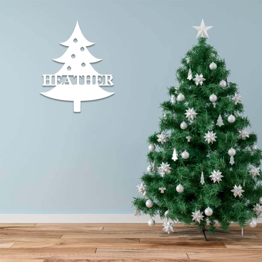 Christmas Tree Monogram - Metal Wall Art - MetalPlex