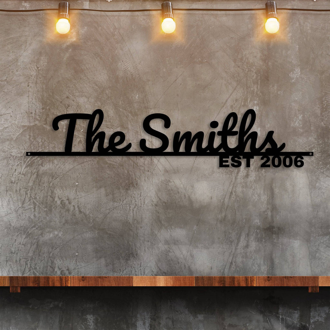 Family Name Sign - Metal Wall Art - MetalPlex