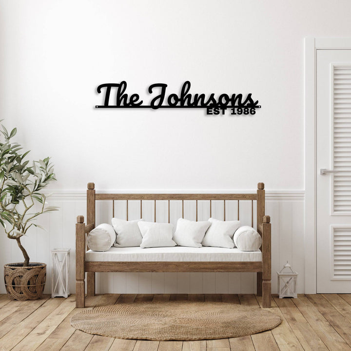 Family Name Sign - Metal Wall Art - MetalPlex