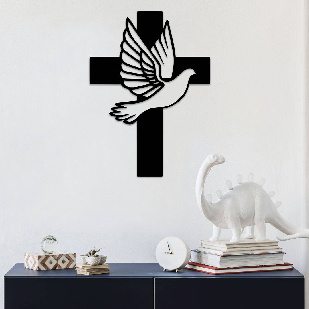 Dove Cross - Metal Wall Art - MetalPlex