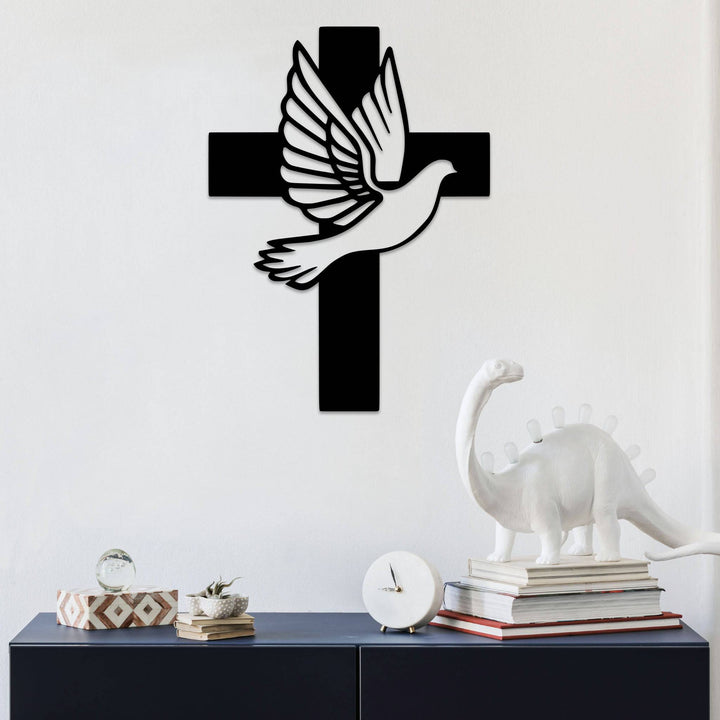 Dove Cross - Metal Wall Art - MetalPlex