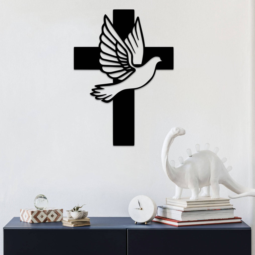 Dove Cross - Metal Wall Art - MetalPlex