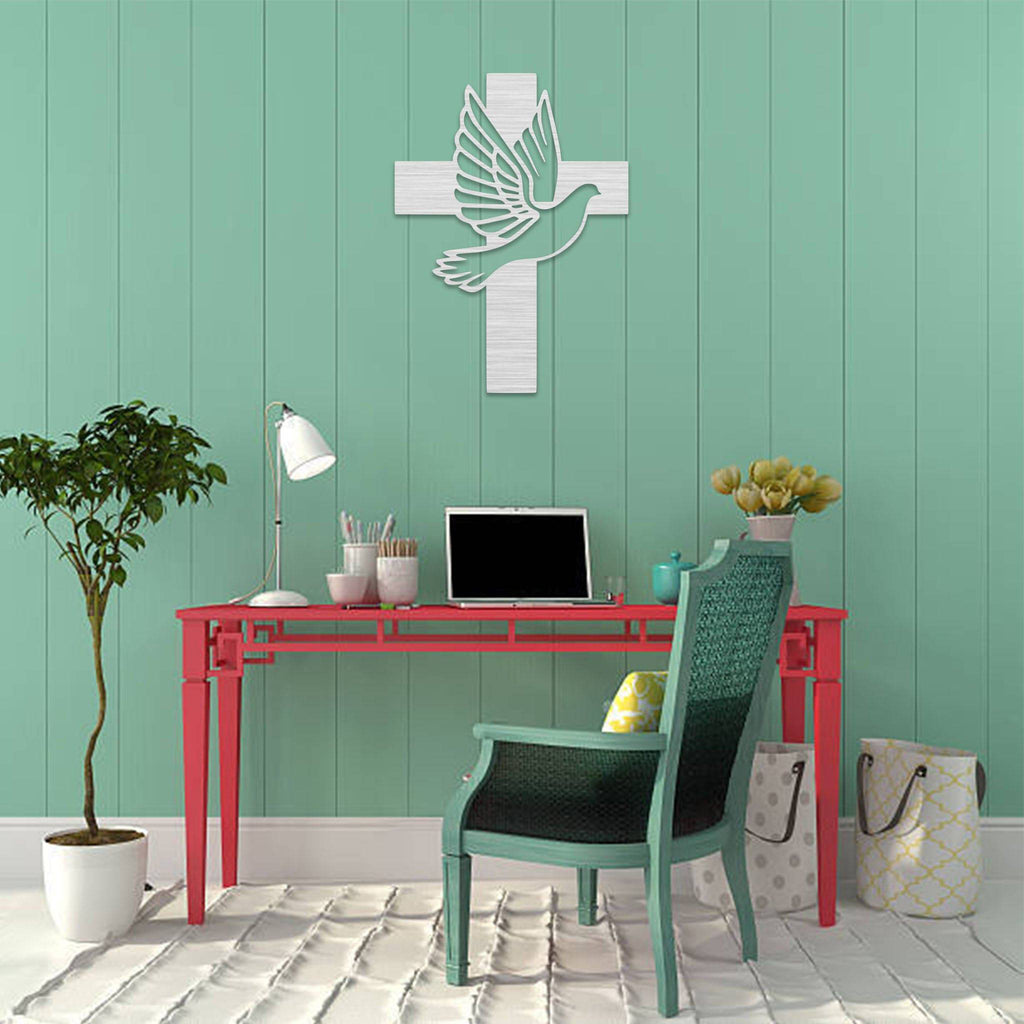 Dove Cross - Metal Wall Art - MetalPlex