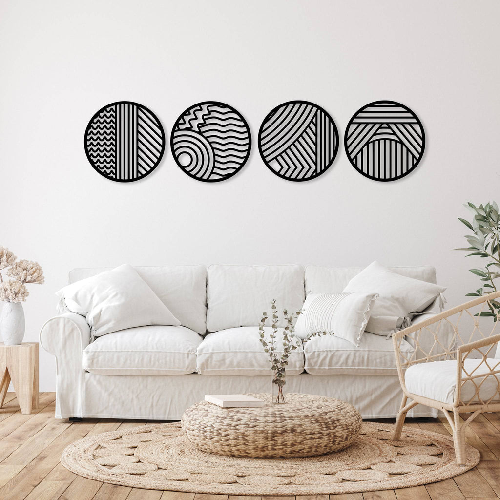 Modern Circles (4 Piece Set) - Metal Wall Art - MetalPlex