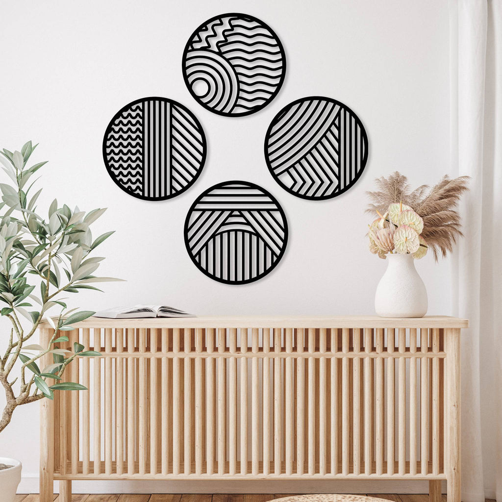 Modern Circles (4 Piece Set) - Metal Wall Art - MetalPlex