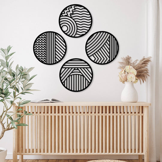 Modern Circles (4 Piece Set) - Metal Wall Art