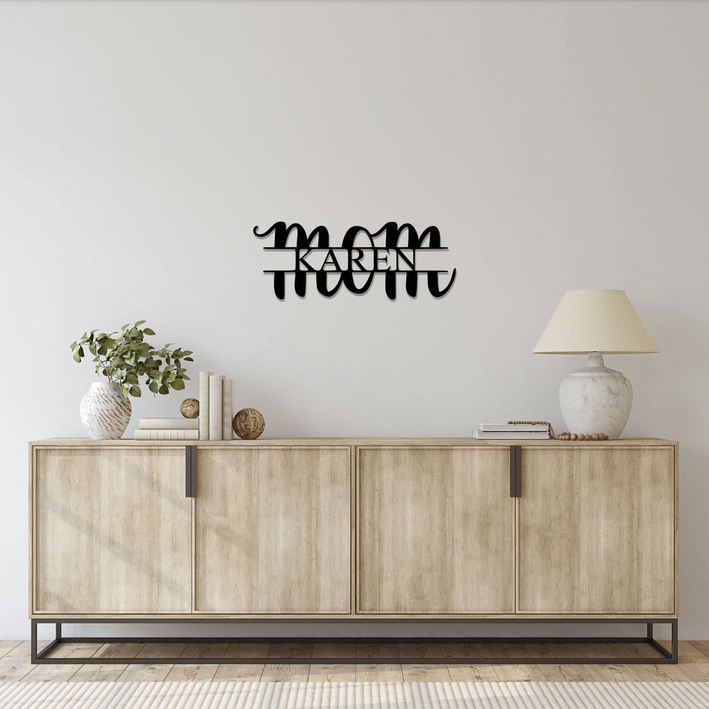 Mom Metal Sign Mom Monogram - Metal Wall Art