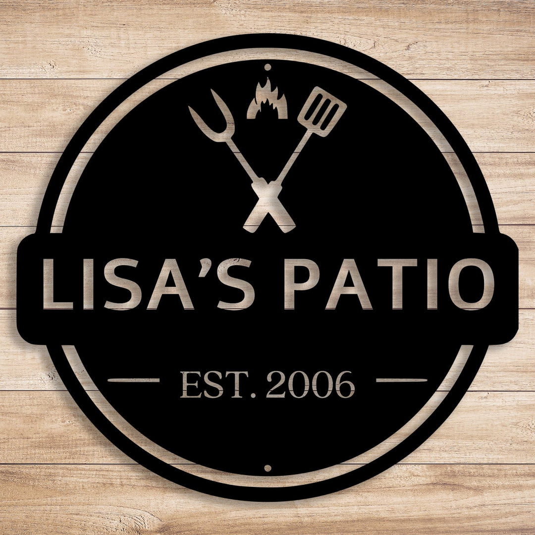 Personalized Backyard BBQ Sign - Metal Wall Art - MetalPlex