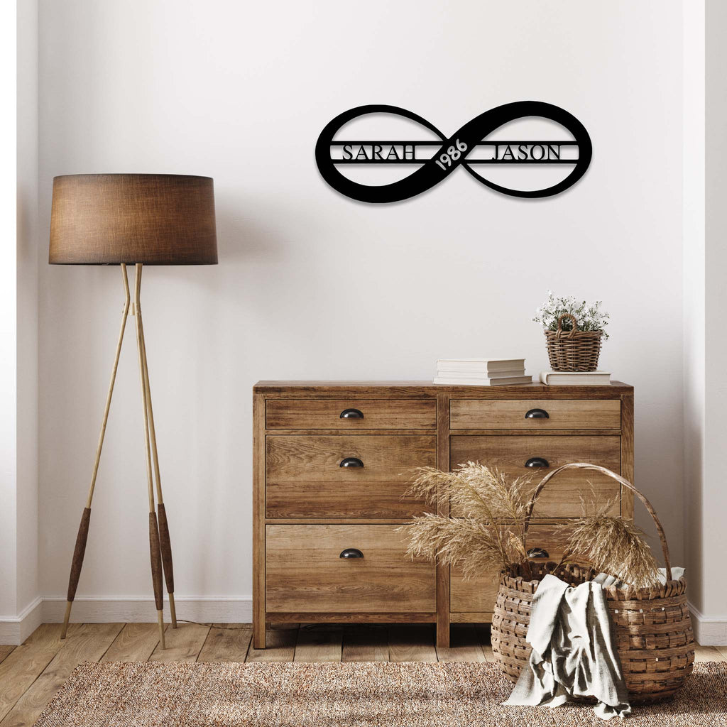 Personalized Infinity Love Sign - Metal Wall Art - MetalPlex