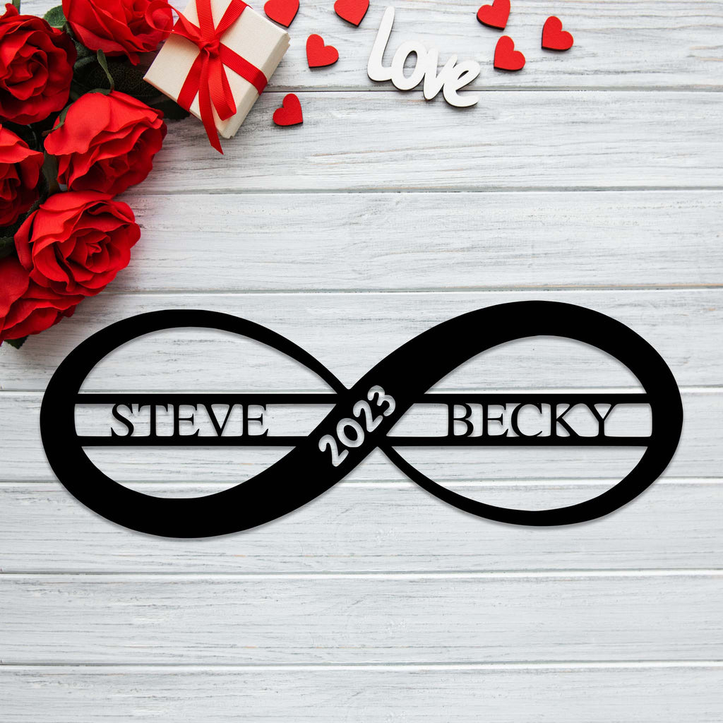 Personalized Infinity Love Sign - Metal Wall Art - MetalPlex