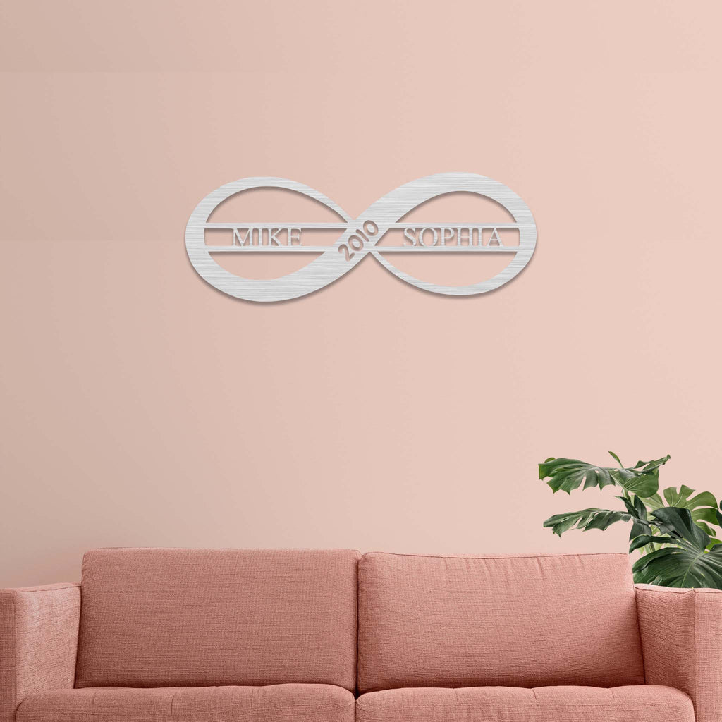 Personalized Infinity Love Sign - Metal Wall Art