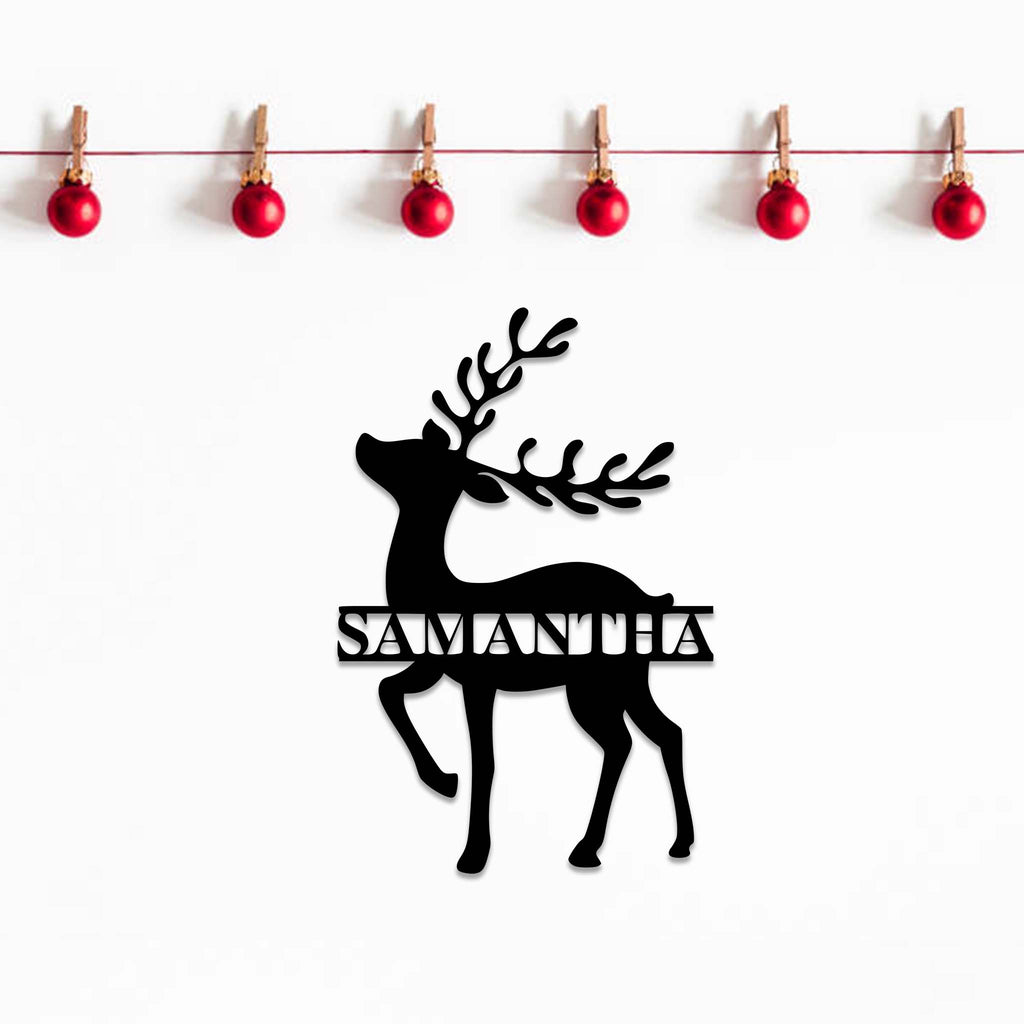 Reindeer Monogram - Metal Wall Art - MetalPlex