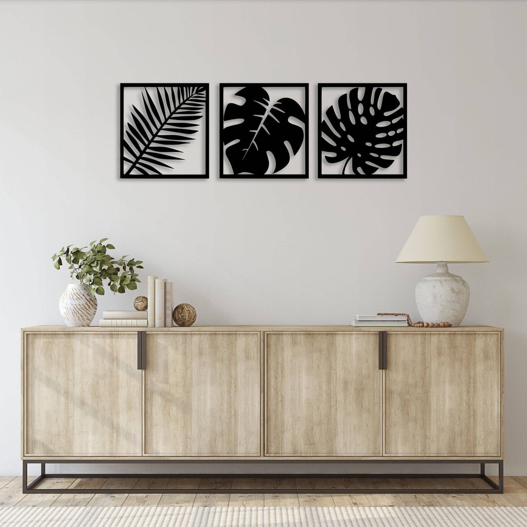 Three Piece Leaf Set - Metal Wall Art - MetalPlex