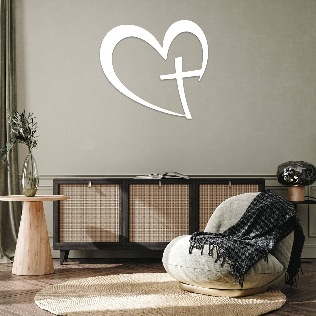 Heart Cross - Metal Wall Art - MetalPlex