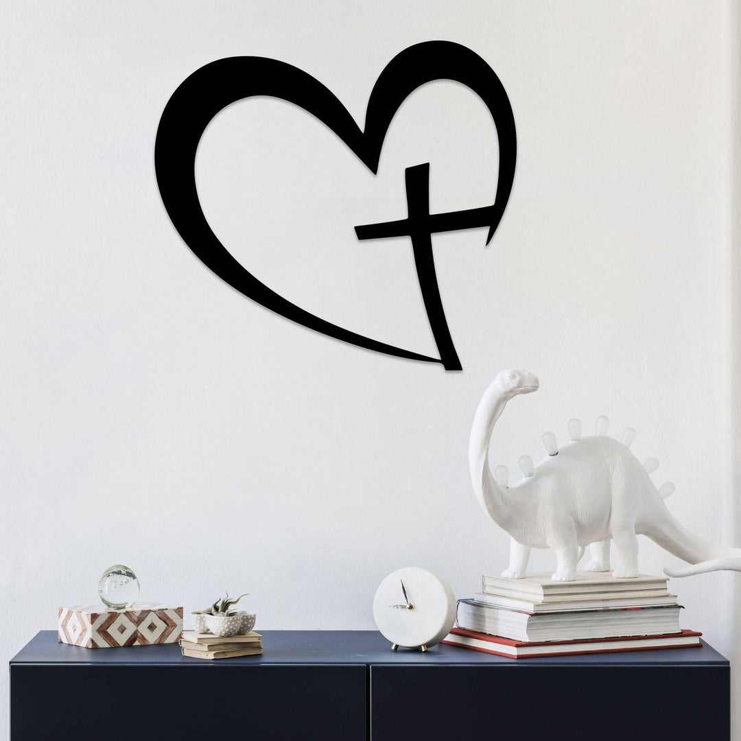 Heart Cross - Metal Wall Art - MetalPlex