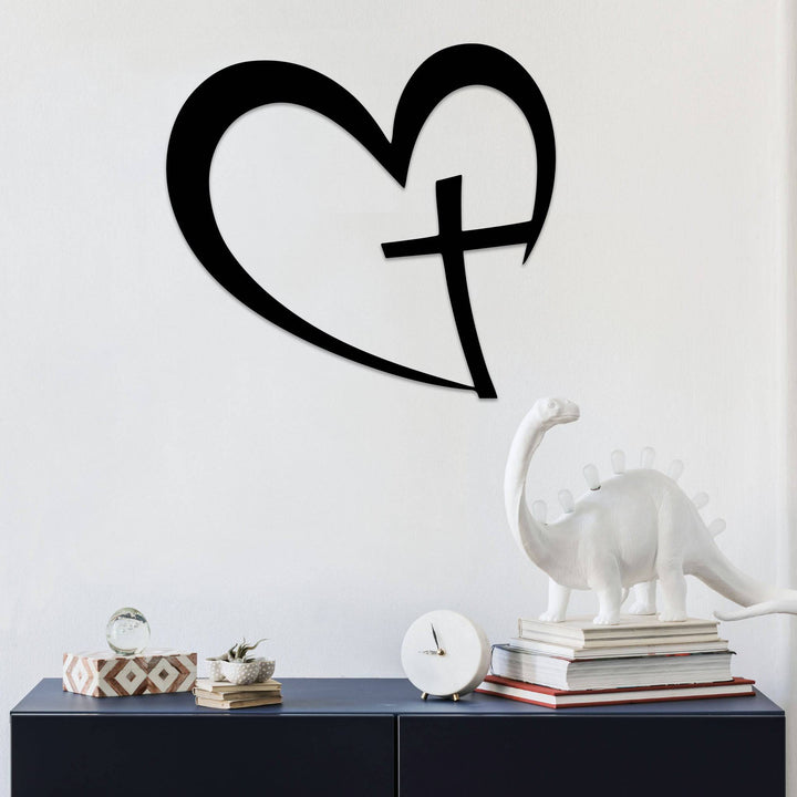 Heart Cross - Metal Wall Art - MetalPlex
