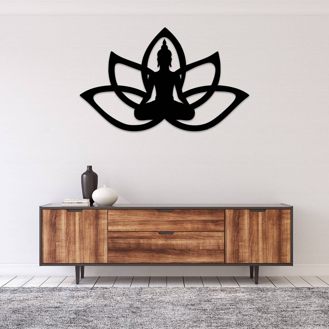 Buddha Lotus Flower - Metal Wall Art - MetalPlex