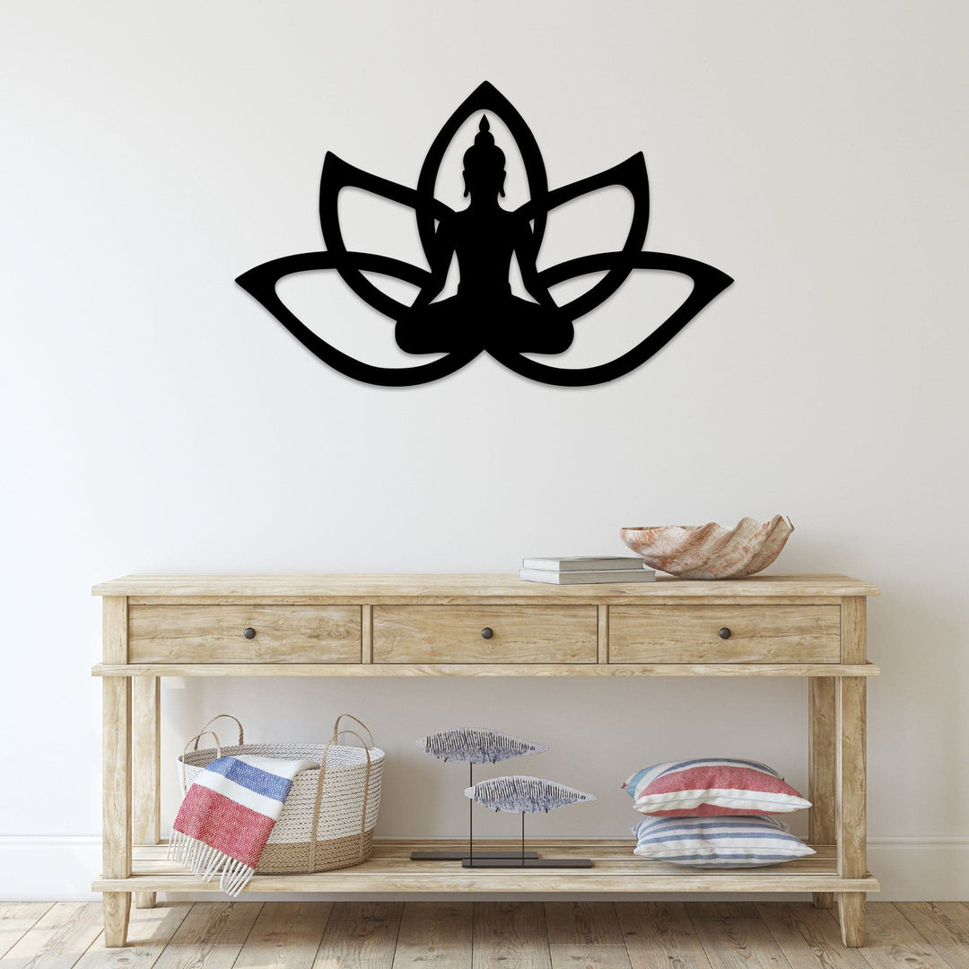 Buddha Lotus Flower - Metal Wall Art - MetalPlex