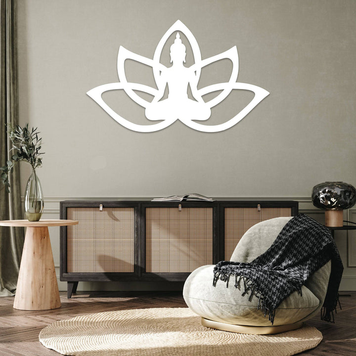 Buddha Lotus Flower - Metal Wall Art - MetalPlex