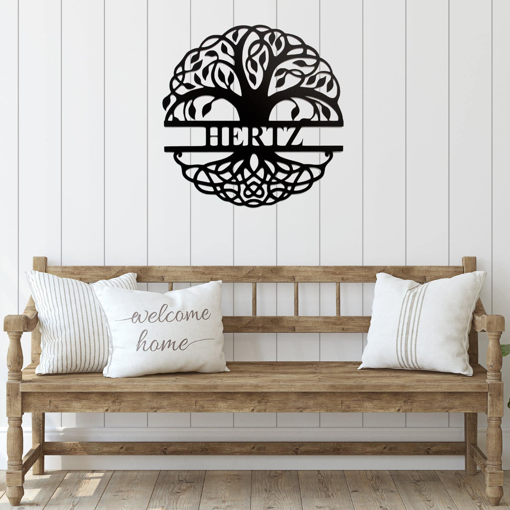 Family Tree Monogram - Metal Wall Art