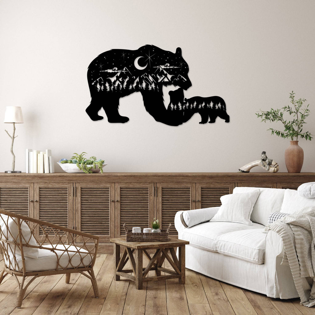 Bear Family - Metal Wall Art - MetalPlex