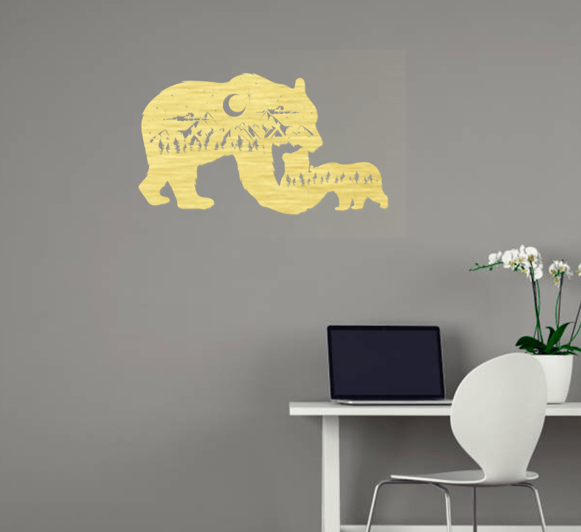 Bear Family - Metal Wall Art - MetalPlex