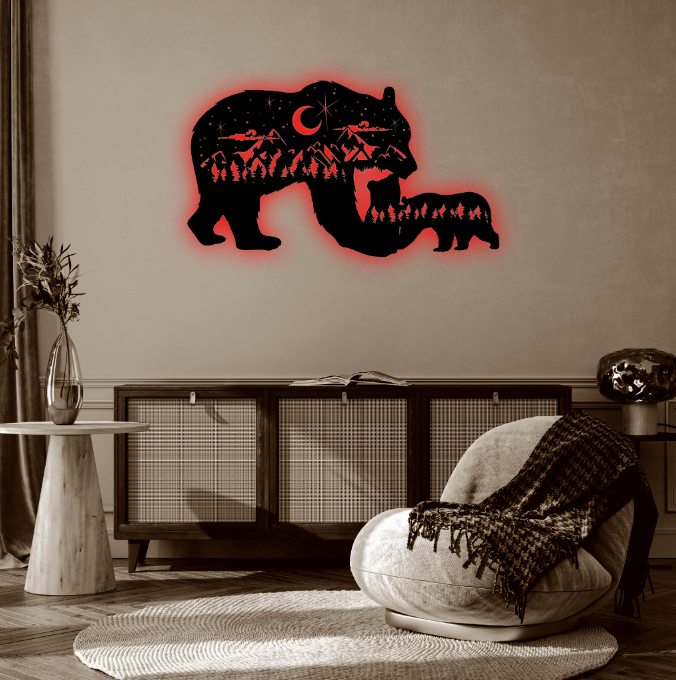 Bear Family - Metal Wall Art - MetalPlex