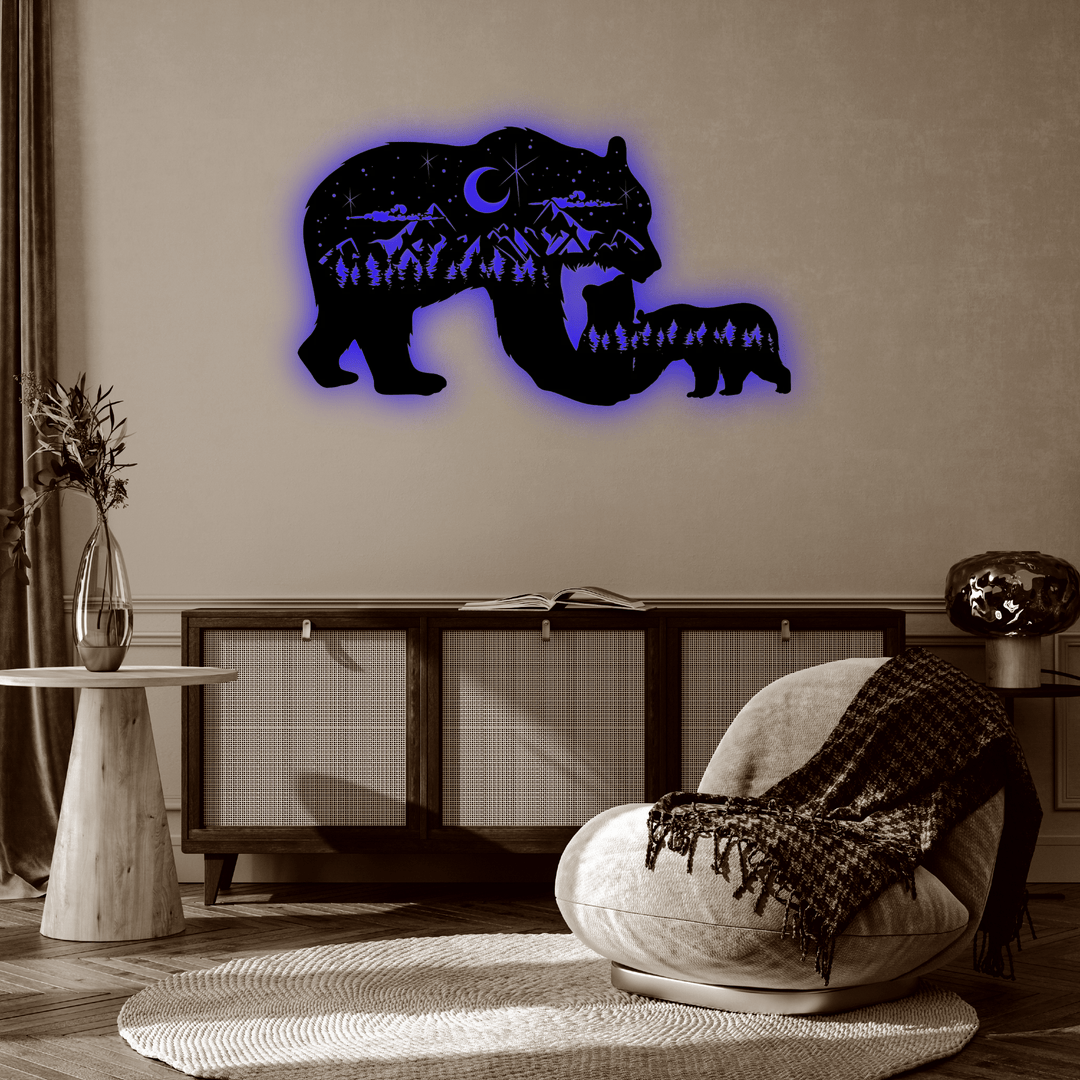 Bear Family - Metal Wall Art - MetalPlex