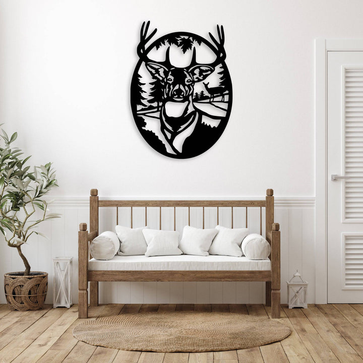 Deer Portrait - Metal Wall Art - MetalPlex