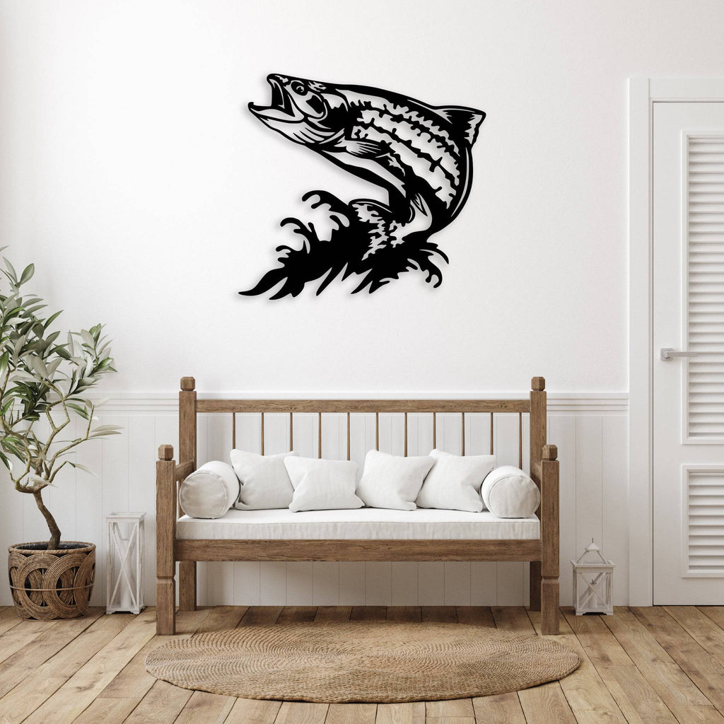 Jumping Trout - Metal Wall Art - MetalPlex