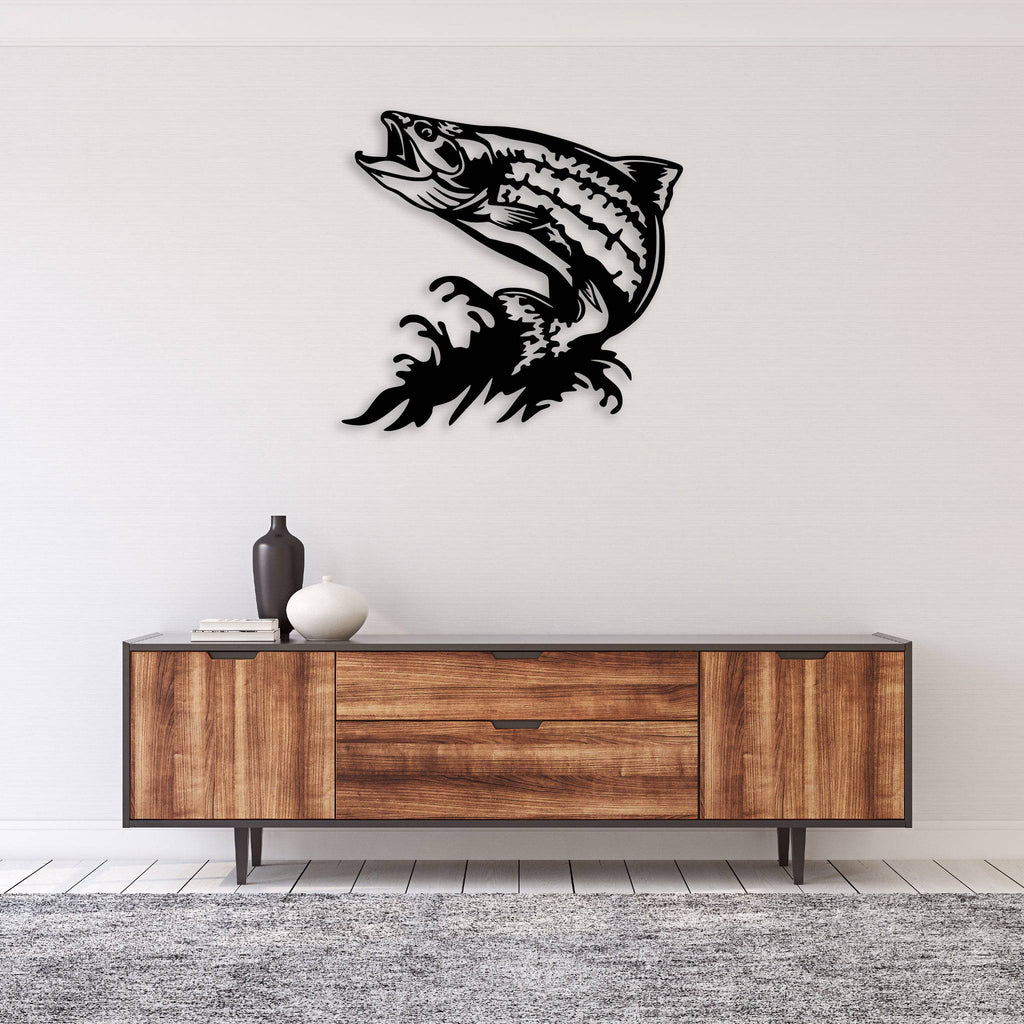 Jumping Trout - Metal Wall Art - MetalPlex