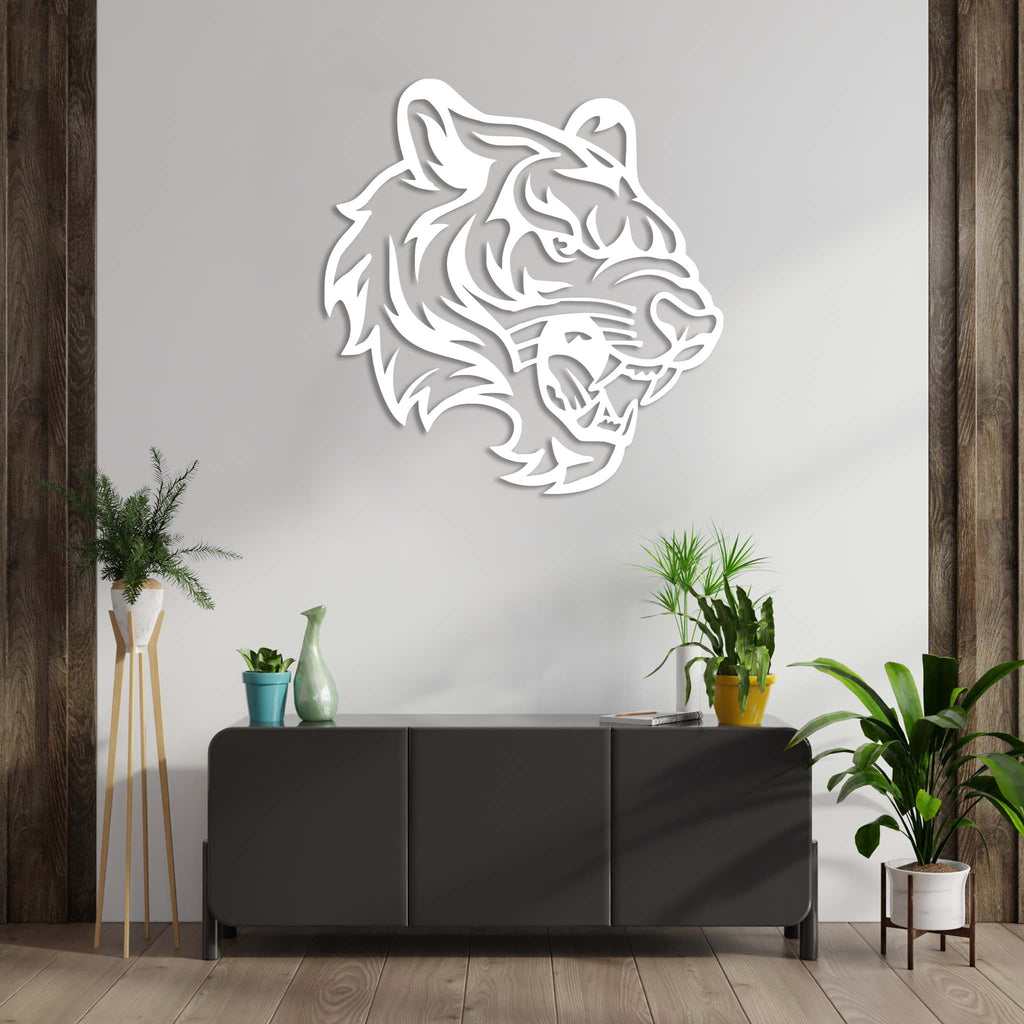 Roaring Tiger Head - Metal Wall Art - MetalPlex