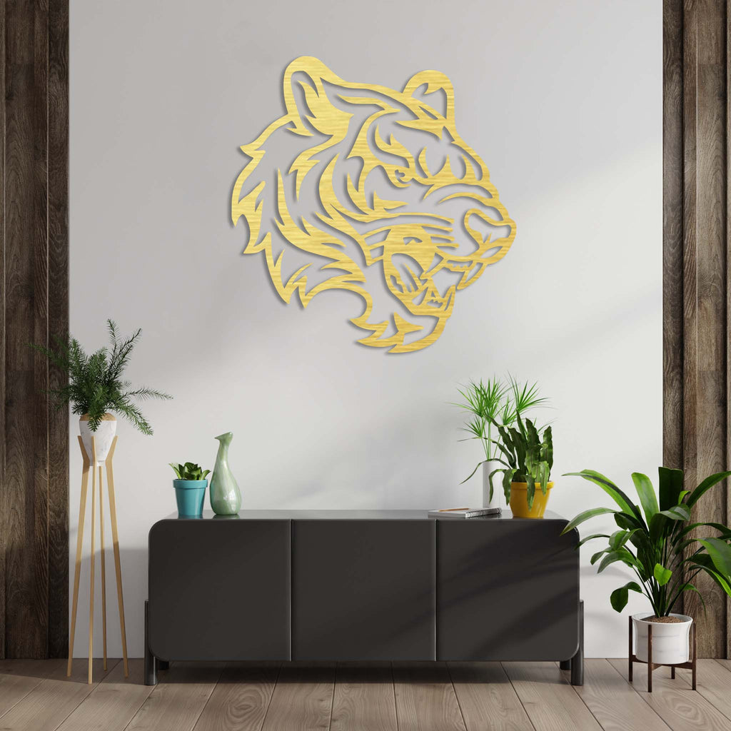 Roaring Tiger Head - Metal Wall Art - MetalPlex